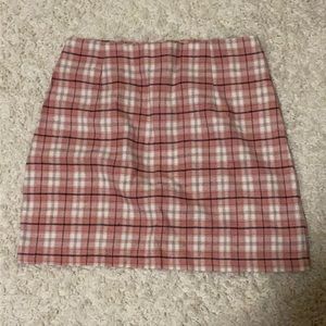 Romwe Pink Plaid Skirt